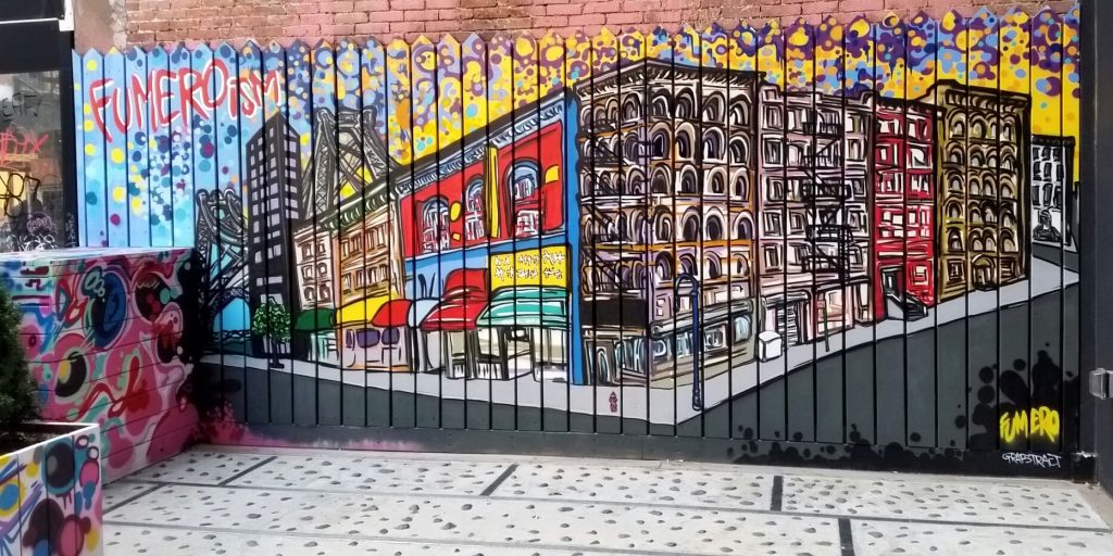 Mur street art dans le Lower East Side à New York