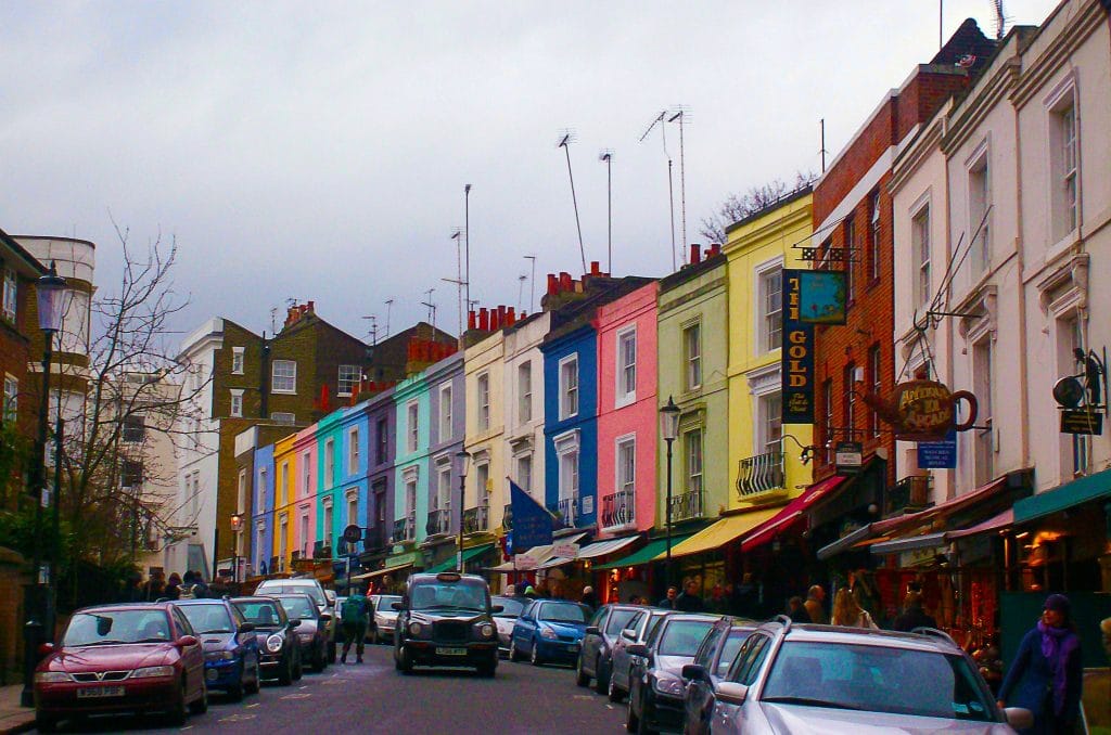Le quartier de Notting Hill et Portobello Road à Londres
