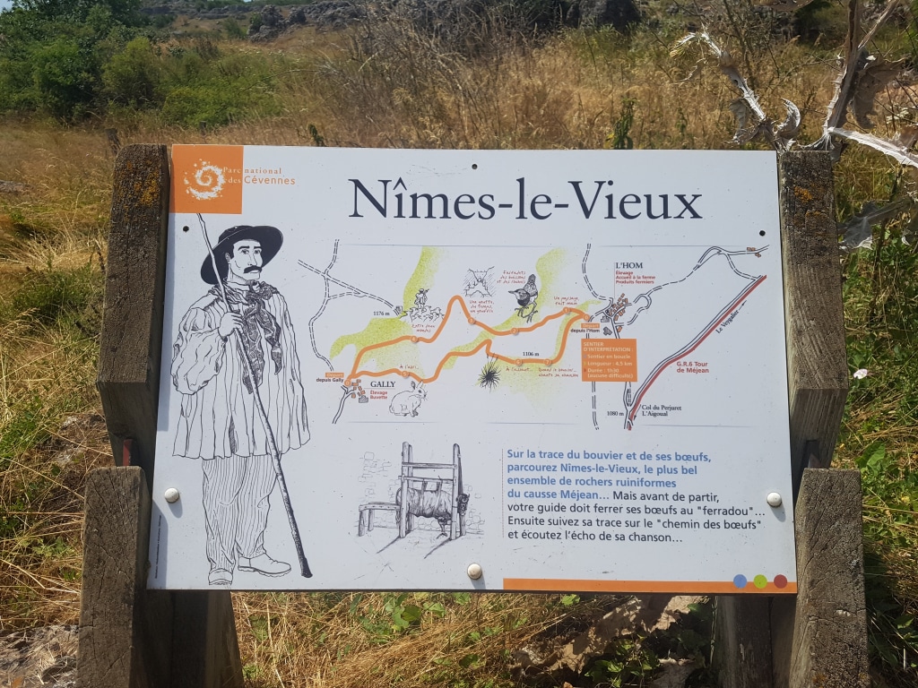 La carte du site du chaos de Nimes-le-Vieux