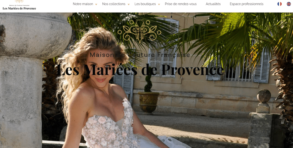 Page d'accueil Des Mariées de Provence