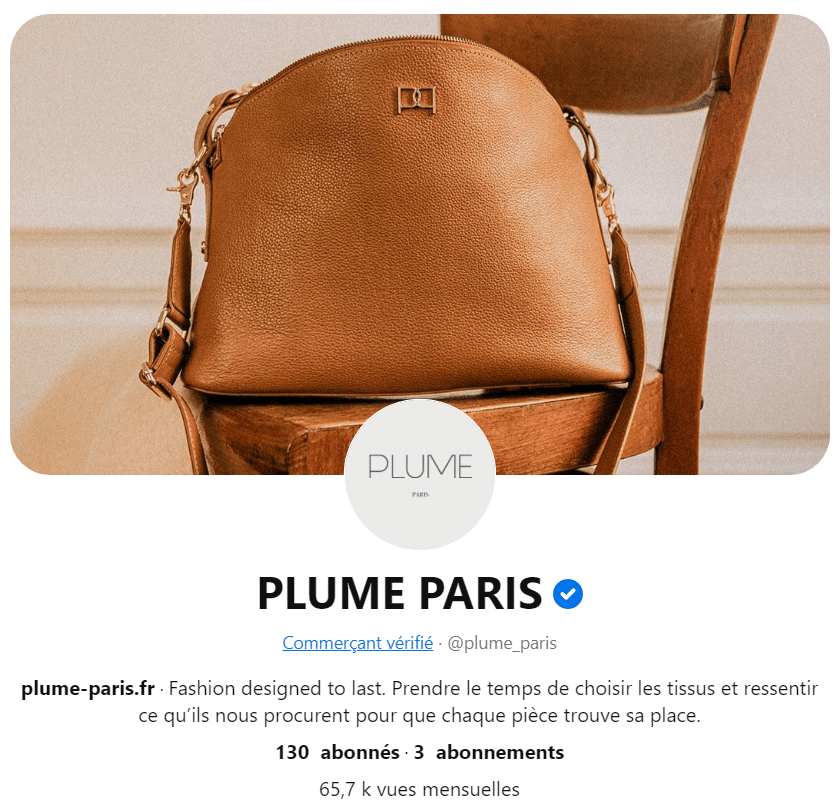 Profil Pinterest de Plume Paris