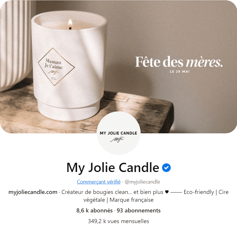 Profil Pinterest de My Jolie Candle
