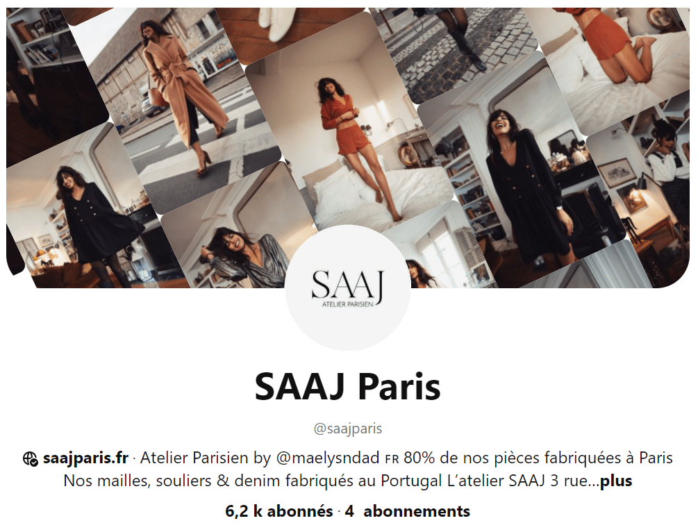Profil Pinterest de SAAJ Paris