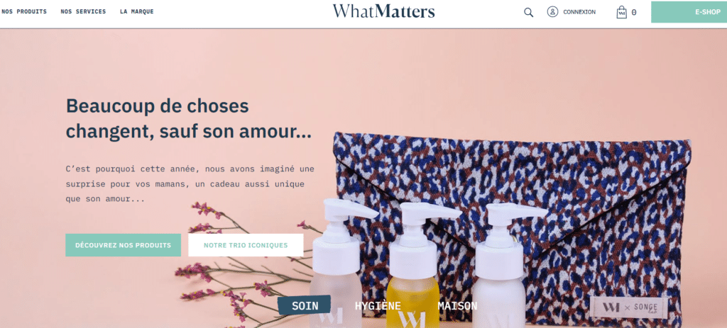 La page d'accueil du site internet de What Matters