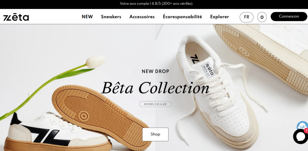 Page d'accueil de Zèta Shoes